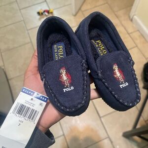 Ralph Lauren Kids Dark Blue Moccasins